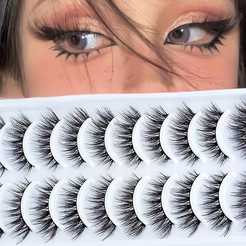 10 Pairs 3D False Eyelashes Natural Curling Thick Lashes Party Makeup