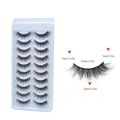 10 Pairs 3D False Eyelashes Natural Curling Thick Lashes Party Makeup