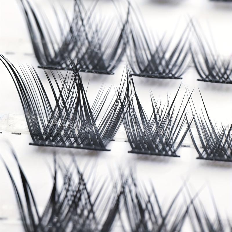 10 Rows Natural Eyelash Clusters C Curling Cat Fox Eye Style
