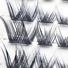10 Rows Natural Eyelash Clusters C Curling Cat Fox Eye Style