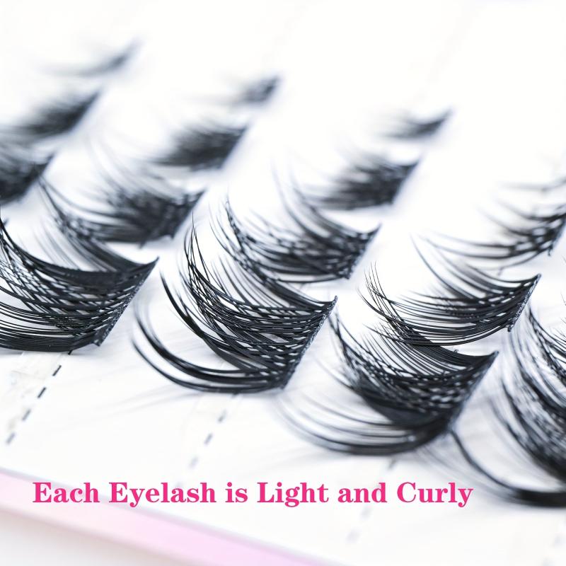 10 Rows Natural Eyelash Clusters C Curling Cat Fox Eye Style