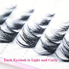 10 Rows Natural Eyelash Clusters C Curling Cat Fox Eye Style