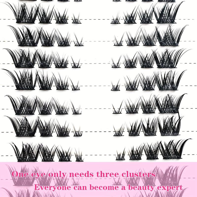 10 Rows Natural Eyelash Clusters C Curling Cat Fox Eye Style