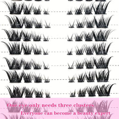 10 Rows Natural Eyelash Clusters C Curling Cat Fox Eye Style