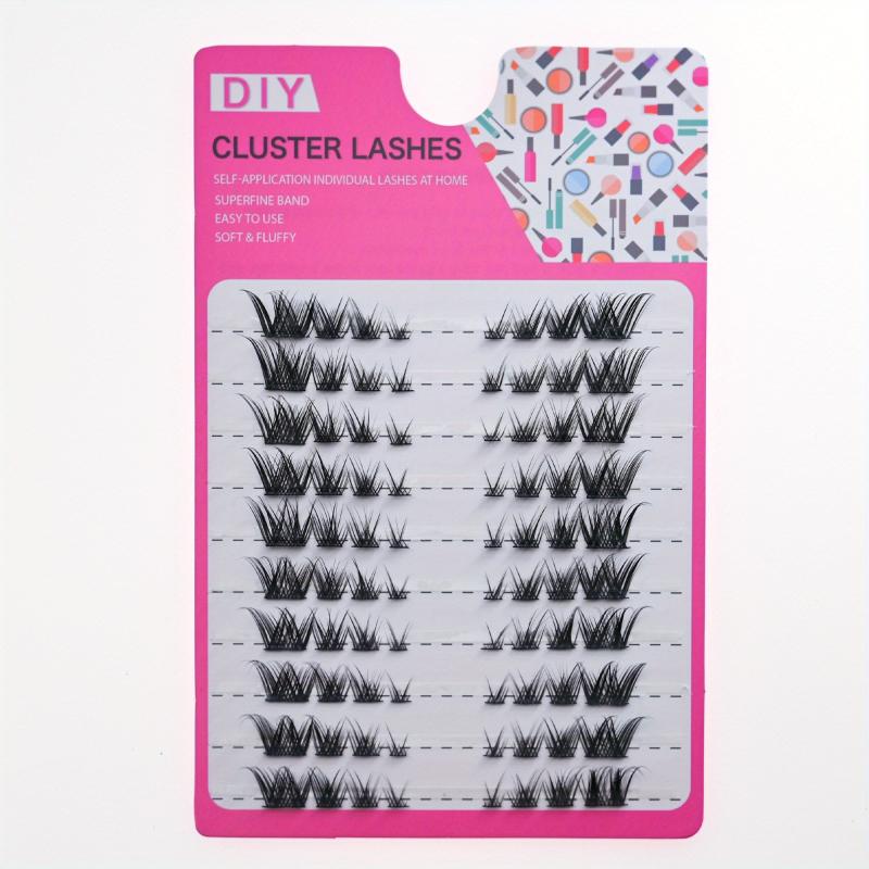 10 Rows Natural Eyelash Clusters C Curling Cat Fox Eye Style