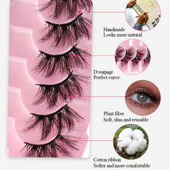 5 Pairs Half Eye False Eyelashes Thick Curling Faux Mink Hair
