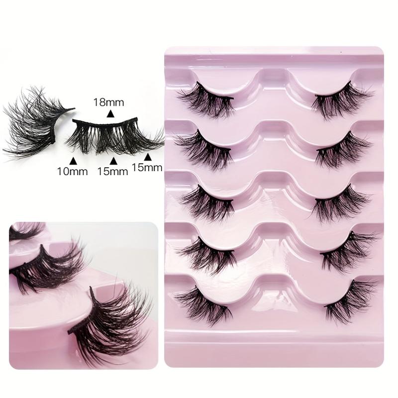 5 Pairs Half Eye False Eyelashes Thick Curling Faux Mink Hair
