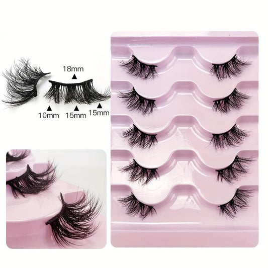 5 Pairs Half Eye False Eyelashes Thick Curling Faux Mink Hair