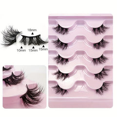5 Pairs Half Eye False Eyelashes Thick Curling Faux Mink Hair