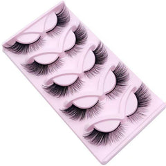 5 Pairs 6D Fluffy Wispy Faux Mink Cat Fox Eye False Eyelashes