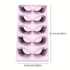 5 Pairs 6D Fluffy Wispy Faux Mink Cat Fox Eye False Eyelashes