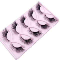 5 Pairs 6D Fluffy Wispy Faux Mink Cat Fox Eye False Eyelashes