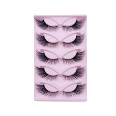 5 Pairs 6D Fluffy Wispy Faux Mink Cat Fox Eye False Eyelashes