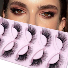 5 Pairs 6D Fluffy Wispy Faux Mink Cat Fox Eye False Eyelashes