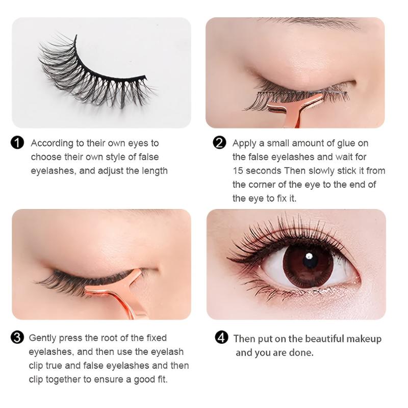 3 Pairs Thickened False Eyelashes with Tweezers