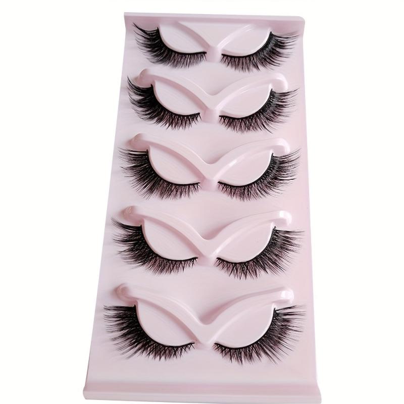 5 Pairs Fox Eye Lashes 21mm Long Wispy Thick False Eyelashes