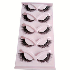 5 Pairs Fox Eye Lashes 21mm Long Wispy Thick False Eyelashes