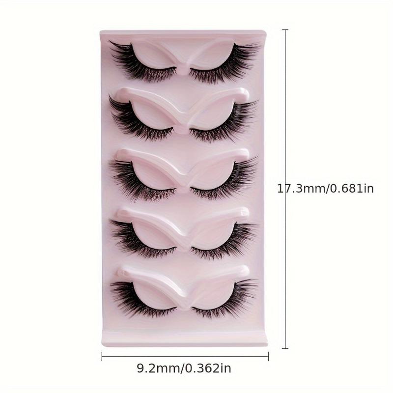 5 Pairs Fox Eye Lashes 21mm Long Wispy Thick False Eyelashes