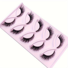 5 Pairs Fox Eye Lashes 21mm Long Wispy Thick False Eyelashes