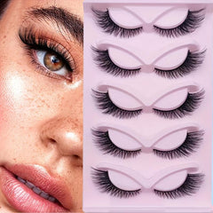 5 Pairs Fox Eye Lashes 21mm Long Wispy Thick False Eyelashes