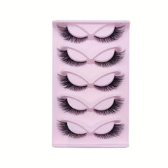 5 Pairs Fox Eye Lashes 21mm Long Wispy Thick False Eyelashes
