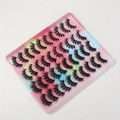20 Pairs Fluffy Cat Eye False Eyelashes 5D Faux Mink Multipack