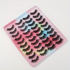 20 Pairs Fluffy Cat Eye False Eyelashes 5D Faux Mink Multipack