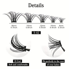 Lash Cluster Individual Lashes 10 Rows D Curl 8-16mm Eyelash Extensions