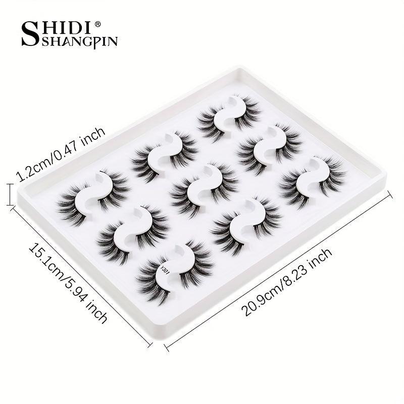9 Pairs 3D Faux Mink False Eyelashes Natural Curling Thick Extension