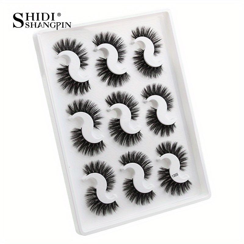9 Pairs 3D Faux Mink False Eyelashes Natural Curling Thick Extension