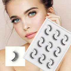 9 Pairs 3D Faux Mink False Eyelashes Natural Curling Thick Extension