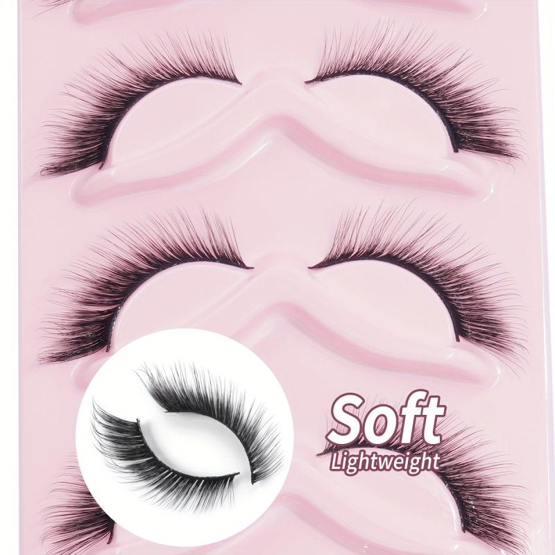 5 Pairs Fox Eye False Eyelashes Cat Eye Natural Mink Hair Dramatic Makeup