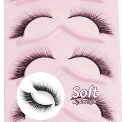 5 Pairs Fox Eye False Eyelashes Cat Eye Natural Mink Hair Dramatic Makeup