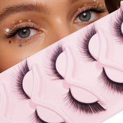 5 Pairs Fox Eye False Eyelashes Cat Eye Natural Mink Hair Dramatic Makeup