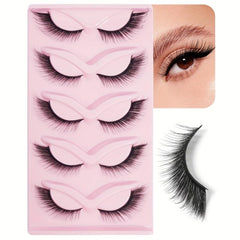 5 Pairs Fox Eye False Eyelashes Cat Eye Natural Mink Hair Dramatic Makeup