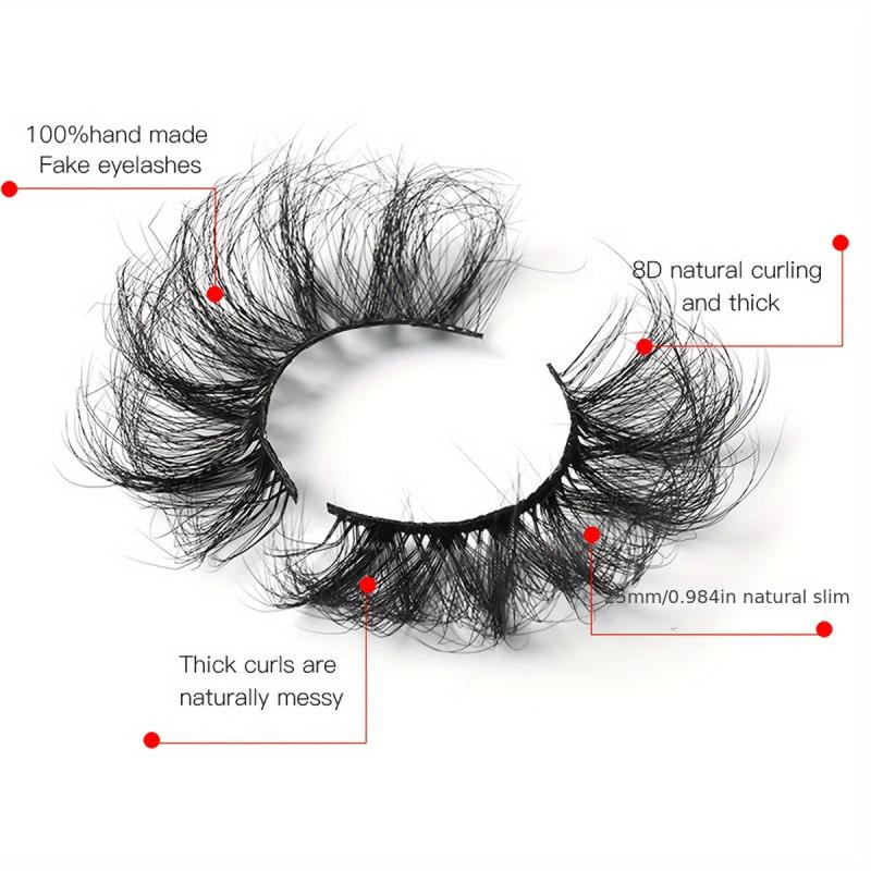 10 Pairs Fluffy False Eyelashes Waterproof Faux Mink Hair Layered 3D Lashes