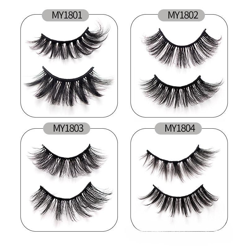18 Pairs 8D Mink Hair False Eyelashes Thick Curling Volume Lashes