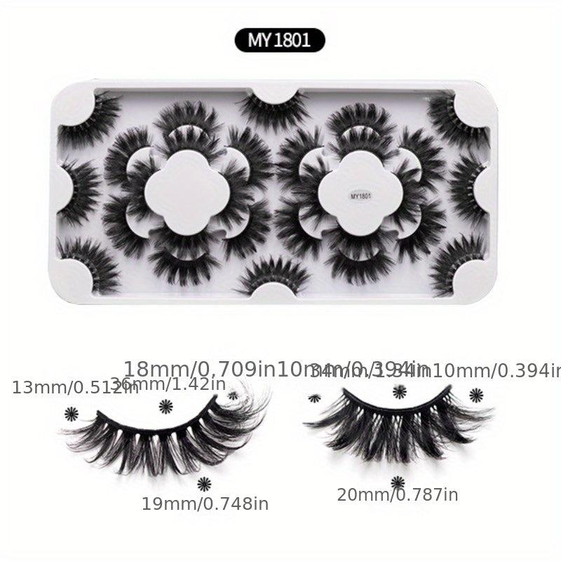18 Pairs 8D Mink Hair False Eyelashes Thick Curling Volume Lashes