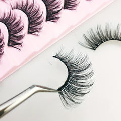 10 Pairs Crossed Wispy Faux Mink False Eyelashes