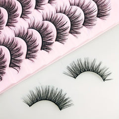 10 Pairs Crossed Wispy Faux Mink False Eyelashes