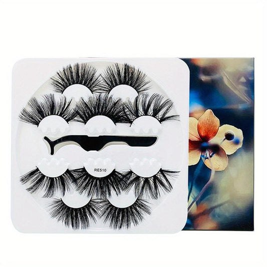25mm Lengthening Faux Mink False Eyelashes Set - Style 5 Pair