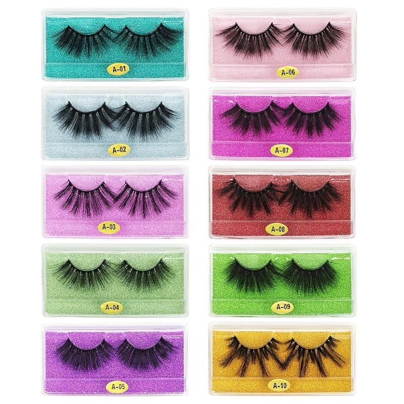 20 Pairs 3D Mink Lashes In Bulk Natural Long Dramatic Makeup Lashes