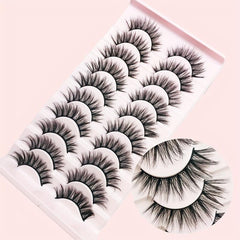 10 Pairs Faux Mink Eyelashes Reusable Curling Strip Lashes