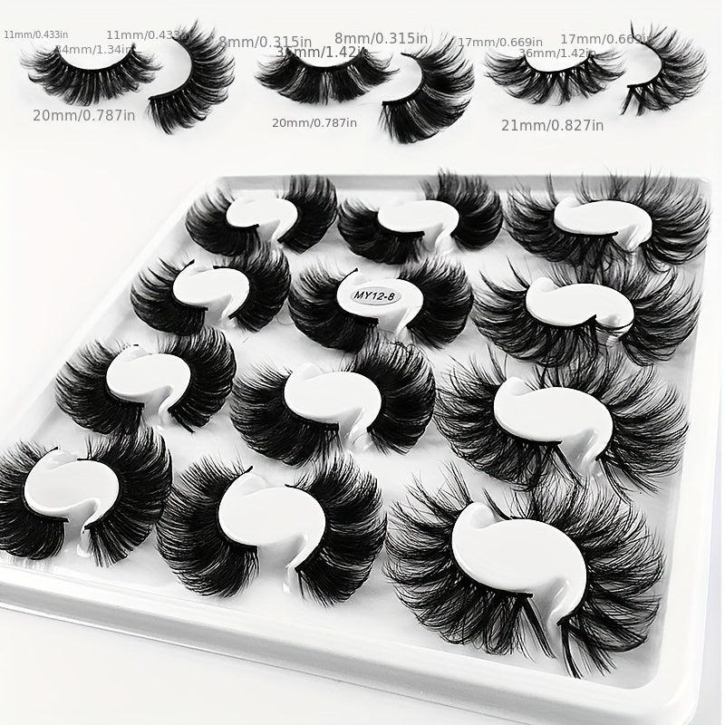 12 Pairs 6D Thick Faux Mink Hair Curling Eyelashes