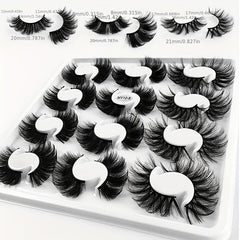 12 Pairs 6D Thick Faux Mink Hair Curling Eyelashes