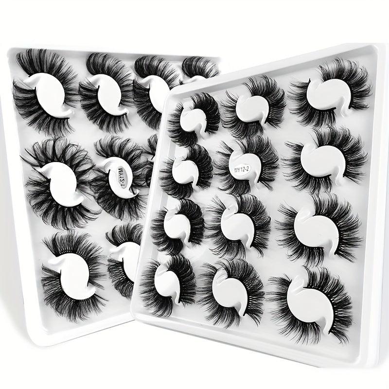 12 Pairs 6D Thick Faux Mink Hair Curling Eyelashes
