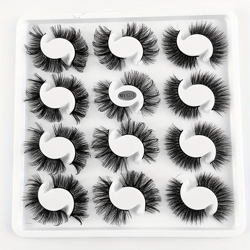 12 Pairs 6D Thick Faux Mink Hair Curling Eyelashes