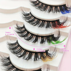 Pink 8D Dramatic Wispy C Curl Colored Faux Mink Eyelashes