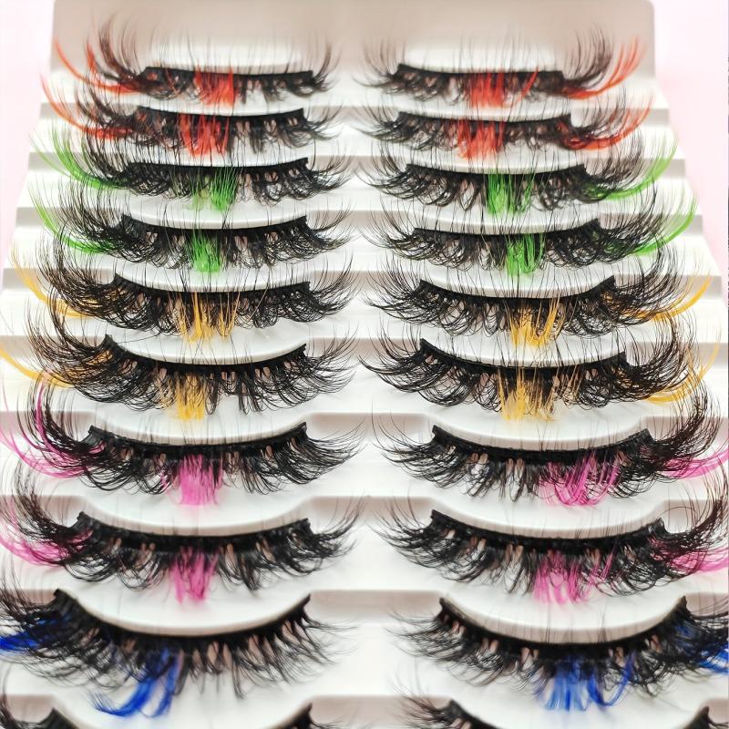 Pink 8D Dramatic Wispy C Curl Colored Faux Mink Eyelashes