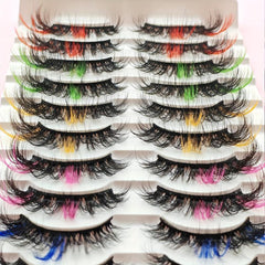 Pink 8D Dramatic Wispy C Curl Colored Faux Mink Eyelashes